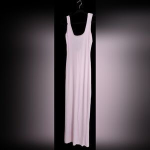 Pink lounge wear sleeveless Cotton blend trimmed with lace X-Long S/M